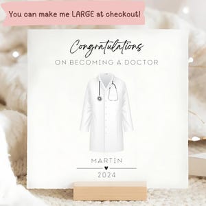 Tarjeta de felicitación por convertirse en médico, regalo personalizado para médico, "Bien hecho", "Orgulloso de ti", "Médico cualificado", "SNS", "Lo has conseguido".