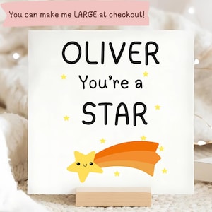 Tarjeta personalizada "Eres una estrella", regalo de bien hecho, tarjeta de felicitaciones, tarjeta de examen, tarjeta de prueba completa, tarjeta para niños, tarjeta familiar, regalo para amigos