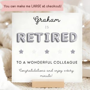 Carte Collègue à la retraite, carte de félicitations à la retraite d'un collègue, cadeau de retraite personnalisé pour un collègue, carte de départ pour un collègue de travail