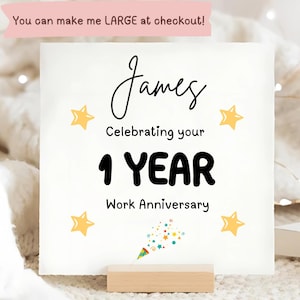 Carte d'anniversaire de travail personnalisée, célébrant le travail, carte de collègue, carte de patron, cadeau pour un anniversaire, de la part de vos collègues, de nous tous
