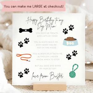 Carte d'anniversaire personnalisée de maman de chien, pour ma maman de chien, de votre bébé de fourrure, cadeau de votre chien, cadeau de votre animal de compagnie, carte unique douce