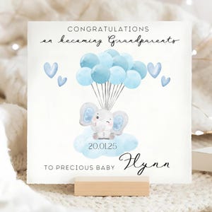 Congrats On Becoming Grandparents Card, To A Baby Boy Card, Personalised Grandparents Card, New Grandson Card, Congratulations On Baby Boy