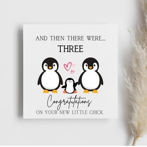 Et puis il y en avait trois : nouvelle carte de bébé, carte de félicitations, cadeau pour nouveau-né, nouvelle édition, bébé né, petite fille, cadeau bébé garçon, félicitations