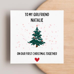 Girlfriend First Christmas Together Card, Personalised Girlfriend Card, Festive Card For Her, I Love You Card, Merry Christmas To Her, Love