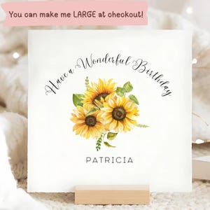 Personalised Sunflower Birthday Card, For her, Aunt, Sister, Daughter, Nanny, Nan, Friend, Flower Birthday Card, Gift For Her, Floral Gift
