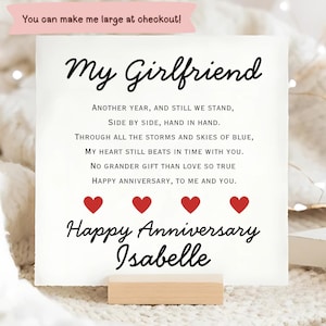 My Girlfriend Anniversary Poem Card, Personalised Girlfriend Anniversary Card, Special Partner Anniversary Gift, Romantic Girlfriend Card