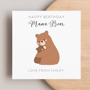 Personalised Mama Bear Happy Birthday Card, For my mummy card, Her Birthday, From your child, mum birthday card, gift for my mummy, love you
