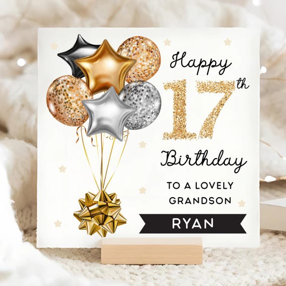 Biglietto d'auguri di buon compleanno con foto glamour modificabile, palloncini glitterati oro bianco, biglietto personalizzato stampabile, modello Canva, download immediato - Italia