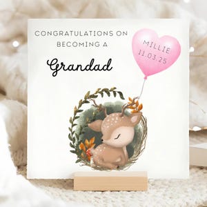 Carte de félicitations grand-père nouveau, carte de petite-fille personnalisée nouveau bébé, vous êtes un grand-père, carte de bienvenue nouveau bébé, nouveau bébé fille