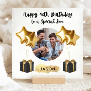 Carte d'anniversaire personnalisée avec photo de fils de 40 ans, carte Photo de fils a 40 ans, carte d'anniversaire de 40 ans de fils, cadeau d'image de photo de fils, anniversaire de beau fils