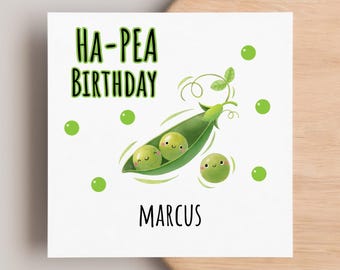 Lustige Geburtstagskarte - Erbsen in einer Schote - Gemüse lustige Karte - alles Gute zum Geburtstag!