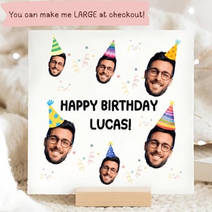 Funny Custom Photo Heads Birthday Card, Humour Card, Add Own Photo, Birthday Card, For Him, For Her, Personalised Card, Image Photo Upload