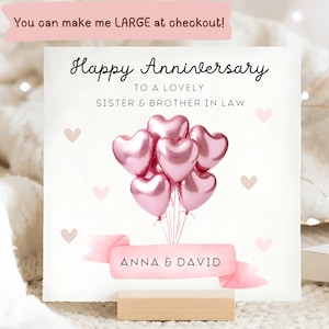 Tarjeta de feliz aniversario para cuñada y cuñado, tarjeta personalizada de aniversario para cuñada y cuñado, tarjeta de aniversario para hermana