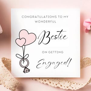 Bestie Engagement Congratulations Card, Best Friend Getting Married Card, From Your Best Friend, My Friend Is Engaged Gift, She Said Yes