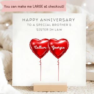 Carte d'anniversaire de beau-frère et belle-soeur, carte d'anniversaire personnalisée, frère et partenaire personnalisé, anniversaire de mariage, couple