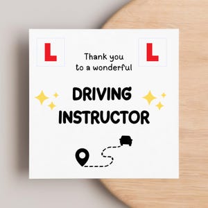 Thank you Driving Instructor Card, Thanks For Teaching Me Card, Learner Driver Card, Passed Driving Test Card, Appreciation Card, Beep Beep