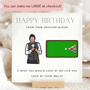 Carte d'anniversaire drôle de veuve de billard | regardez-les boules | humour | blague | pour lui | joueur de billard | passe-temps | billard | table de billard