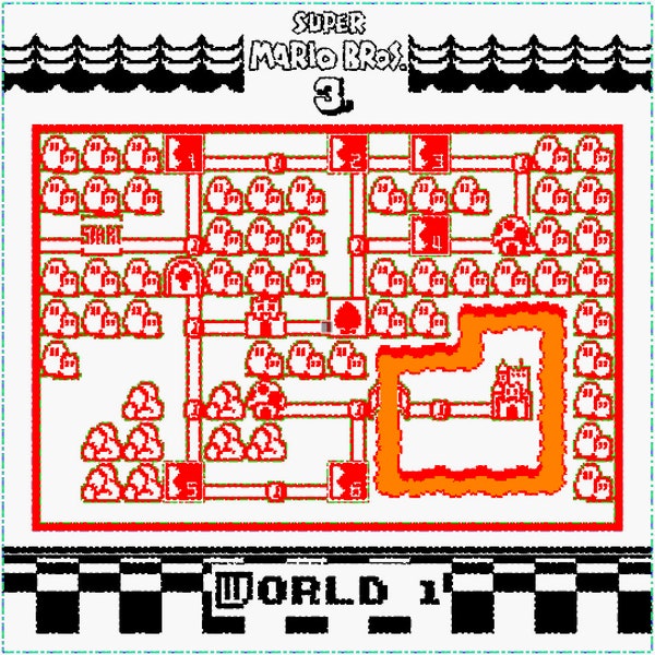 Multi Layered Mario Brothers World 1 Map SVG, DXF, Lightburn Files