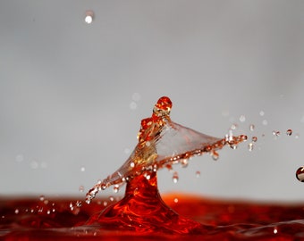 Digital Print Download | water | Water drops | Red | Abstract | Art | Photo | Digital Photo | High speed