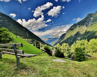 Digital Print Download | Switzerland | Wassen | mountains | Forest | Alps | snow | Rocks | Photo | Digital Photo | View | Alpine pass