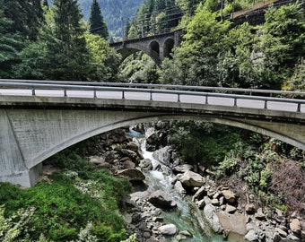 Digital Print Download | Switzerland | Wassen | mountains | Forest | Alps | snow | Rocks | Photo | Digital Photo | View | Alpine pass