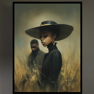 Black Love Art Print: African American Couple Portrait