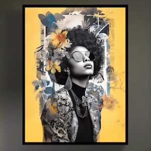 Afro Beauty Mixed Media Art Print: Black Fashion Queen