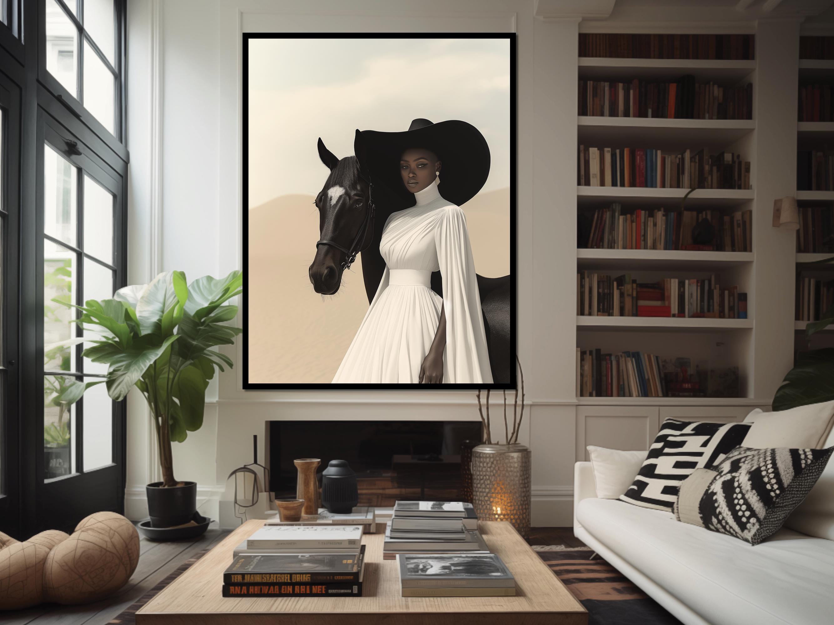 Black Woman & Horse Art Print: Desert Dreams, African American Wall Art ...