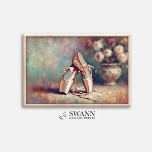 Ballerina shoes ballet room decor oil painting picture 1800s French landscape gift Digital Downloadable vintage prints wall Art Print 241