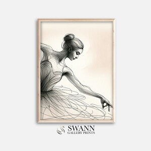 Ballerina Young Lady ballet room decor sketch picture 1800s vintage prints gift Digital Downloadable Print Wall Art Print Painting 995