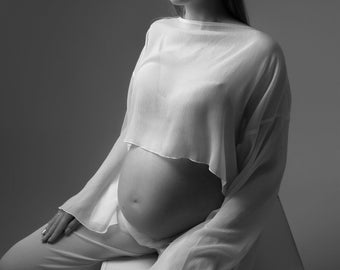 Chiffon zwangerschapsset | Handgemaakt | Zwangerschapssessie | Zwangerschapsfotoprop | Zwangerschapsfotoshoot