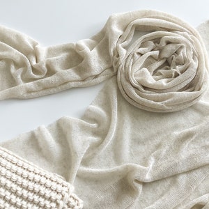 Toile de fond photographie nouveau-né en lin | Accessoire neutre « Breeva »