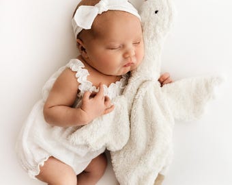 Heirloom Smocked Baby Girl Romper For Newborn Photography Prop Or Coming Home Outfit