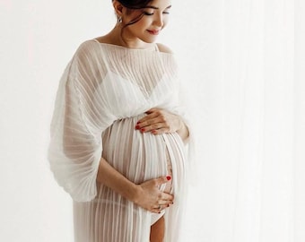 Maternity Chiffon Photoshoot Robe - Dress
