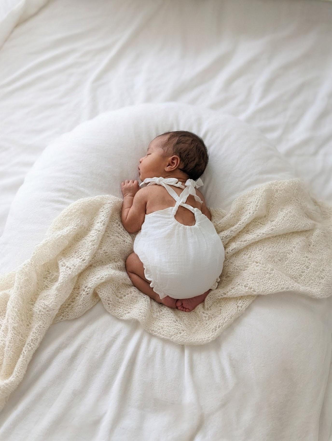 White Halter Tie Cotton Romper Newborn Photo Prop Coming Home Outfit Baby Girl Clothes