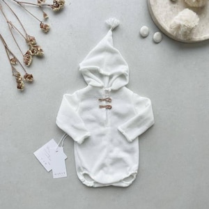 Plüsch Pixie Hood Baby Strampler, Neugeborene Jungen Outfit, Krankenhaus nach Hause kommen, Fotografie Requisiten