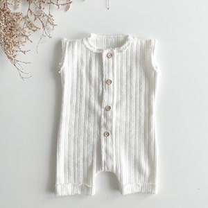 White Boys Romper Gift Boys Romper Handmade Baby Boy Newborn Outfit Baby Boy Outfits Baby Photoprop Baby photoshoot zdjęcie 1