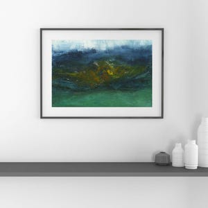 Misty Mountains Abstract Landscape Art Print: Signed Giclee