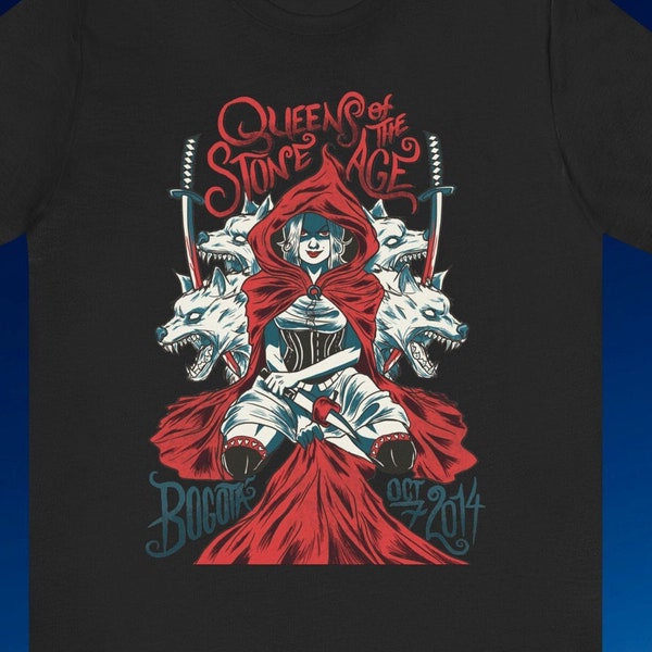 Queens of The Stone Age Bogota 2014 Unofficial Tour Shirt, QOTSA, In Times New Roman, Like Clockwork, Queens of The Stone Age, Villains