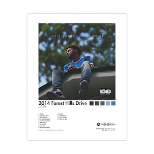 Poster „Forest Hills Drive“ aus dem Jahr 2014 | Kunstdruck des Albums von J. Cole | Hip-Hop-Wanddekoration | Geschenk für Musikliebhaber