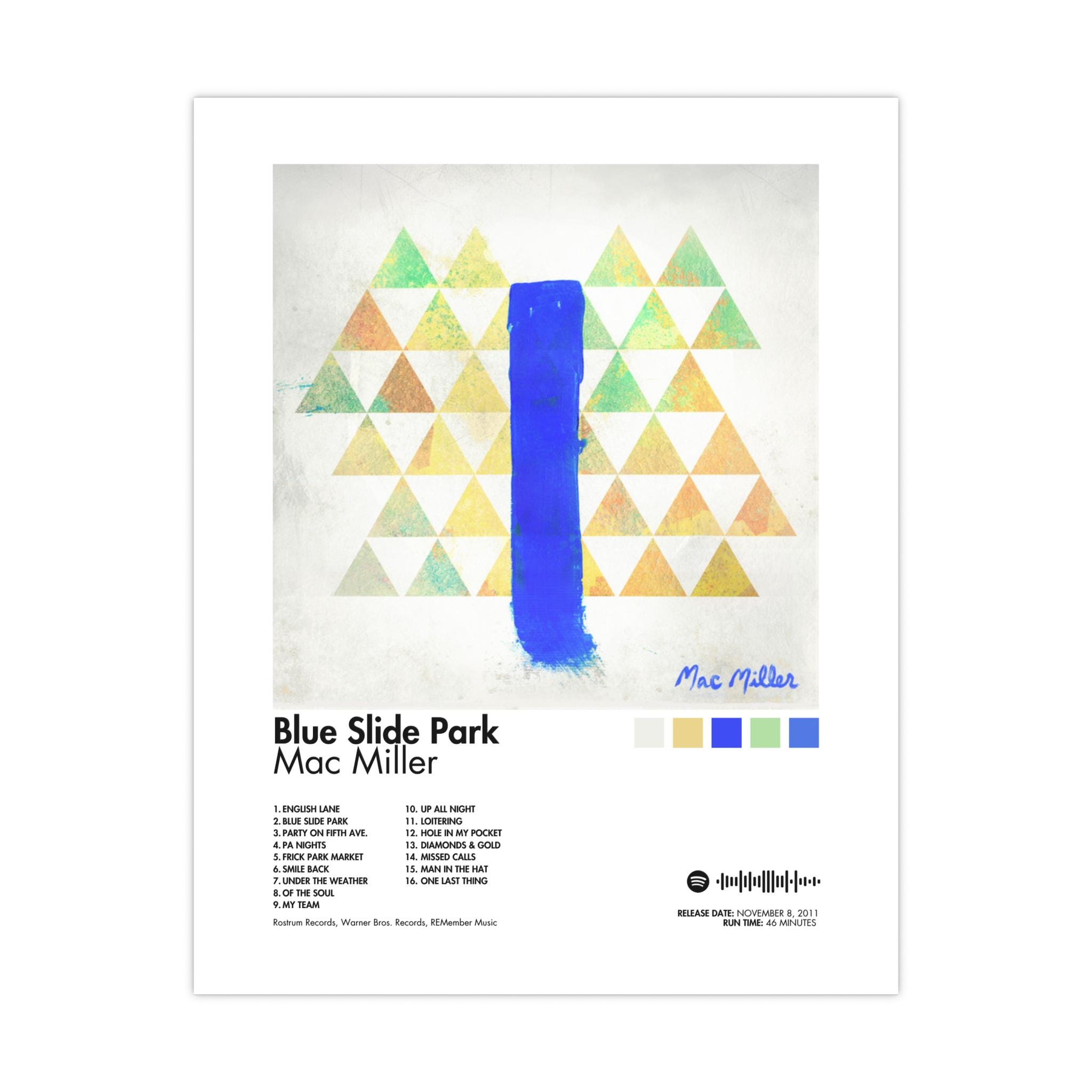 Blue Slide Park Poster | Mac Miller Album Art Print | Hip Hop Wall