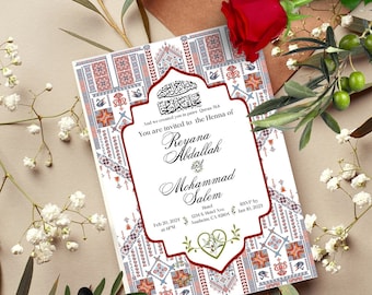 Palestinian henna invite digital palestinian henna invite digital henna invite henna invite Palestinian invitation, tatreez henna invite