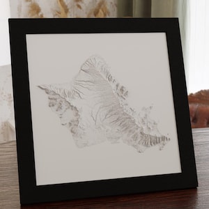 3D-afdrukmodel Hawaii Oahu STL-gegevens Topografische kaart Hoge definitie resolutie