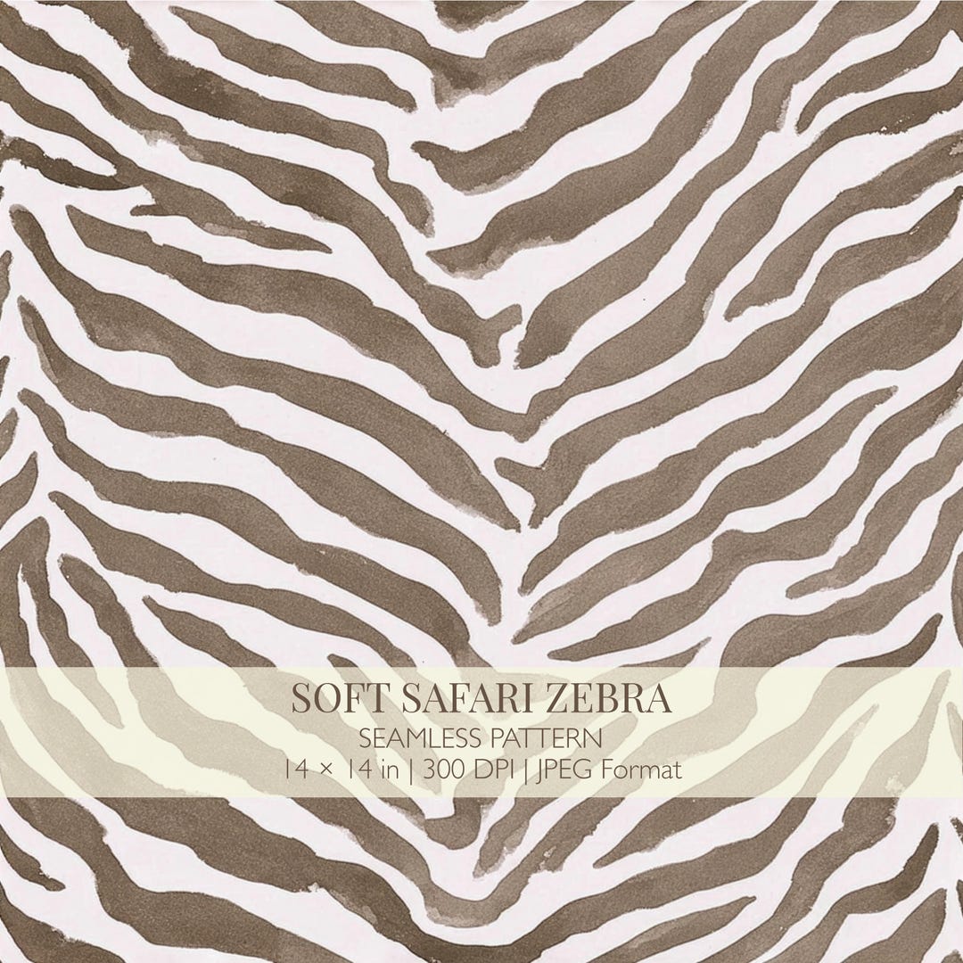 Soft Safari Zebra Seamless Pattern – Animal Print, Beige Texture ...