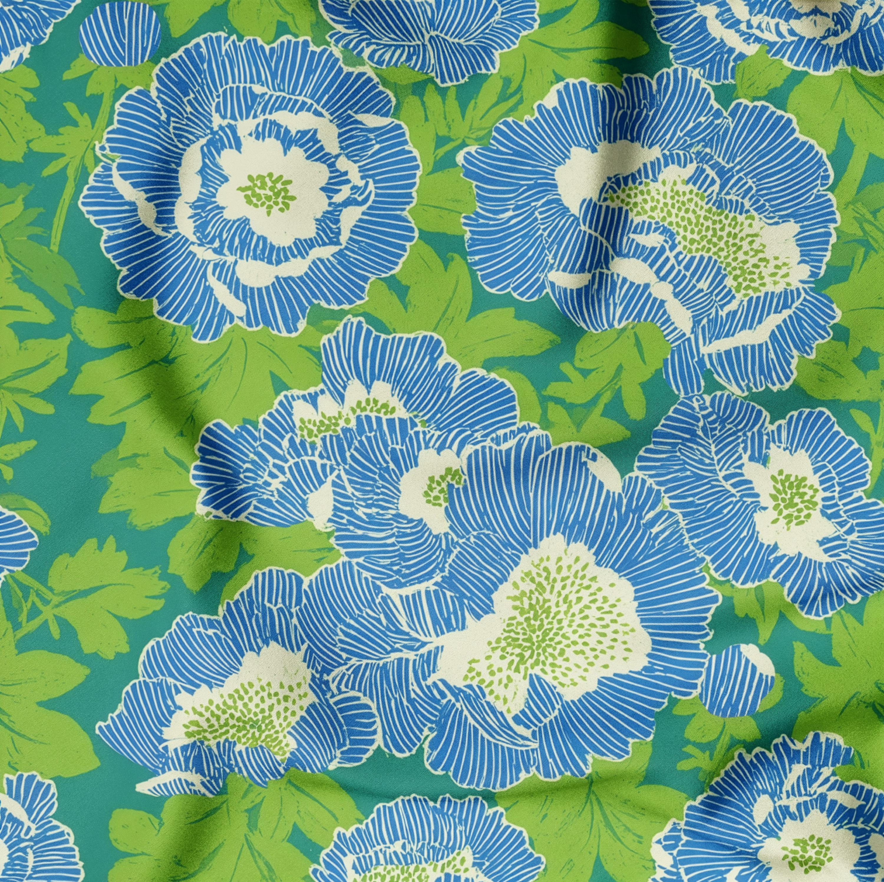 Azure Garden Bloom Seamless Pattern, Botanical Surface Design (digital ...