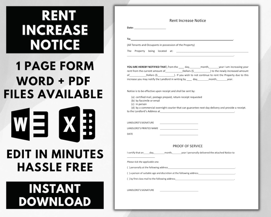 Notice Of Rent Increase Nsw Form Notice Of Rent Increase Nsw Form