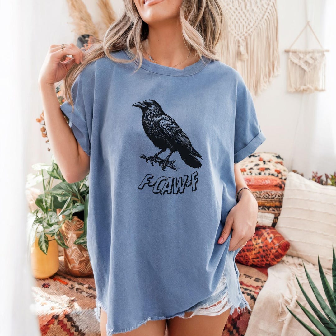 Black Crow F-Caw-F Funny T-Shirt - Raven Bird Gothic