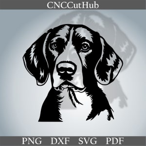Beagle head dxf, Animals cut file for laser plasma, cnc metal decor, svg for Cricut, decal papercut template Portrait dog cnc hunting dog