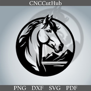 Pferd Szene dxf, Tiere geschnitten Datei für Laser dxf-Plasma cnc Metall Wanddekor svg für Cricut Aufkleber Papierschnitt Vorlage Holz Kunst graviert Western
