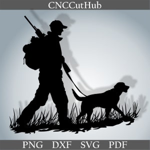 Jäger Szene dxf, geschnitten Datei für Laser, dxf laser, cnc, wand dekor, svg für Cricut, Abziehbild Papierschnitt, Holzkunst, graviert
